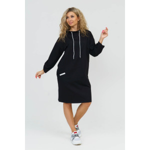 Платье женское 880 футер с лайкрой (последний размер) черный 52,56 Платье женское 880 футер с лайкрой (последний размер) черный 52,56