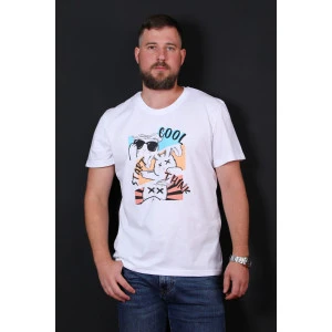 Футболка мужская №88007 кулирка (р-ры: 48-58) белый Футболка мужская №88007 кулирка (р-ры: 48-58) белый