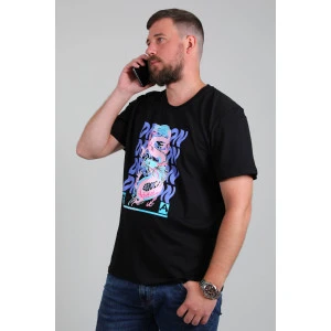 Футболка мужская №88006 кулирка (р-ры: 48-58) черный Футболка мужская №88006 кулирка (р-ры: 48-58) черный