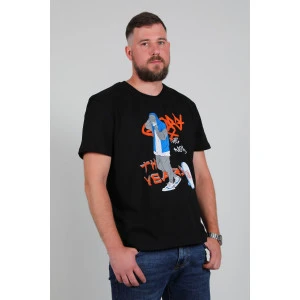 Футболка мужская №88004 кулирка (р-ры: 48-58) черный Футболка мужская №88004 кулирка (р-ры: 48-58) черный