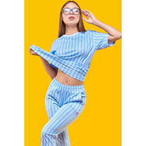 Пижама женская 2705 "Голубая полоска" (брюки) трикотаж (р-ры: 42-56)