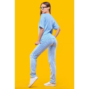 Пижама женская 2705 "Голубая полоска" (брюки) трикотаж (р-ры: 42-56)