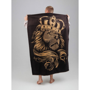Полотенце махровое "King of beasts" черный