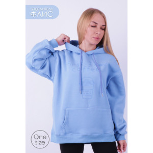 Худи женское GL834 футер 3-х нитка (р-ры: one size) синий
