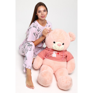 Костюм двойка женский "Bearish trend" 30 98 21 кулирка пенье (р-ры: 44-52) розовый
