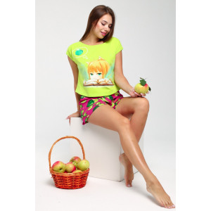 Костюм двойка женский "Искушение" 32 25 21 кулирка (р-ры: 44-52) лайм