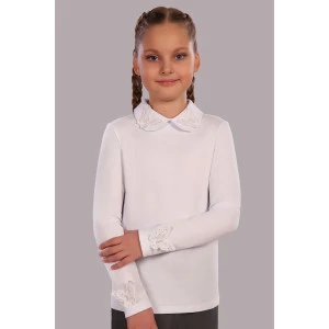 Блузка школьная №13173 "Камилла" кулирка (р-ры: 122-164) белый Блузка школьная №13173 "Камилла" кулирка (р-ры: 122-164) белый