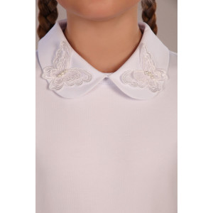 Блузка школьная №13173 "Камилла" кулирка (р-ры: 122-164) белый