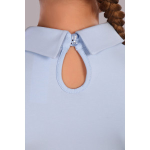 Блузка школьная №13173 "Камилла" кулирка (р-ры: 122-164) светло-голубой
