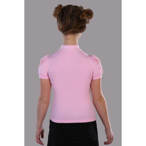Блузка школьная №13133 "Бэлль" кулирка с лайкрой (р-ры: 122-164) светло-розовый