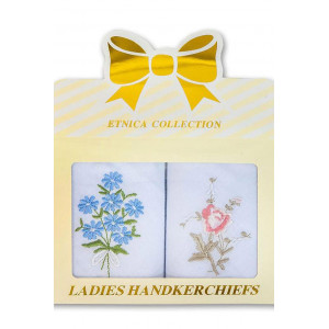 Женские носовые платки "Etnica Collection" Пв10 в подарочной коробке - 2 шт. (последний размер)