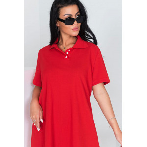 Платье женское "Polo-2" пике (последний размер) красный 54