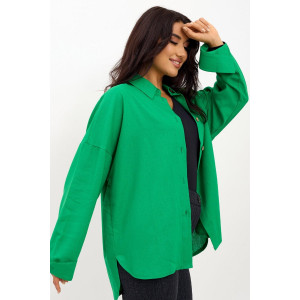 Рубашка женская "Лён З" лён (р-ры: 44-54) зеленый