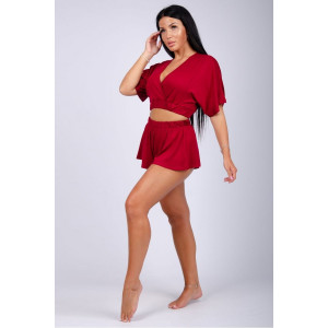 Пижама женская "Софт 3" кулирка (р-ры: 40-50) бордовый