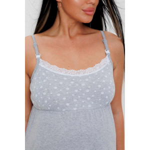Сорочка для беременных №1821 кулирка (р-ры: 44-54) серый горох
