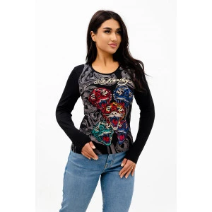 Кофта женская К3003 хлопок (р-ры: 40-44) тигр черный Кофта женская К3003 хлопок (р-ры: 40-44) тигр черный