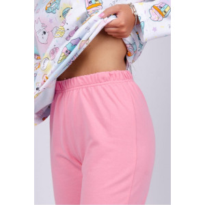 Пижама женская "Сладкоежка 2" футер с начесом (р-ры: 42-52) розовый