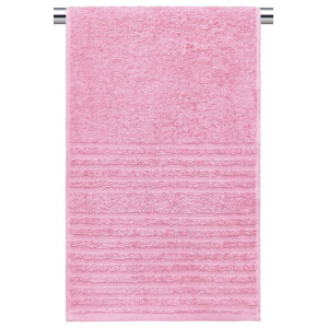 Полотенце махровое "Рельефная полоса" розовый