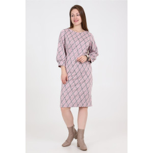 Платье женское ODIS-П433Р трикотажный жаккард (р-ры: 46-54) розовый
