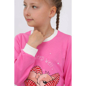 Пижама детская "Совенок-5" кулирка (р-ры: 128-152) розовый