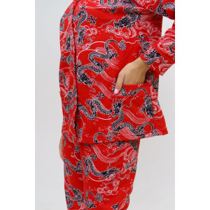 Пижама женская ПЖ-16 кулирка набивная (р-ры: 46-56) красный