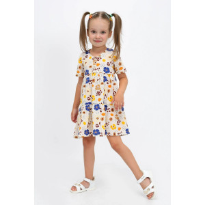 Платье детское "Эмма-4" кулирка (р-ры: 92-134) молочный