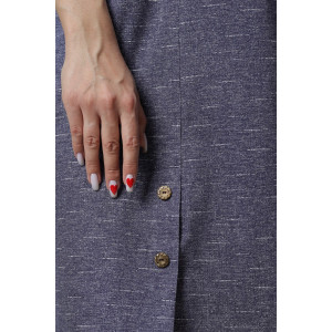 Платье женское П127 кулирка (последний размер) синий лен 54,62 Платье женское П127 кулирка (последний размер) синий лен 54,62