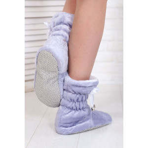 Сапожки домашние без подошвы С-152 велсофт (р-ры: 35-40) серо-голубой Сапожки домашние без подошвы С-152 велсофт (р-ры: 35-40) серо-голубой