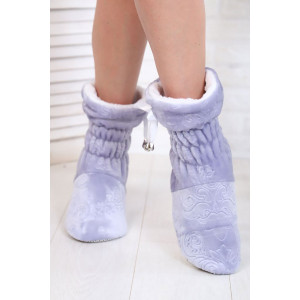 Сапожки домашние без подошвы С-152 велсофт (р-ры: 35-40) серо-голубой Сапожки домашние без подошвы С-152 велсофт (р-ры: 35-40) серо-голубой