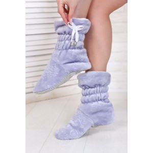 Сапожки домашние без подошвы С-152 велсофт (р-ры: 35-40) серо-голубой Сапожки домашние без подошвы С-152 велсофт (р-ры: 35-40) серо-голубой