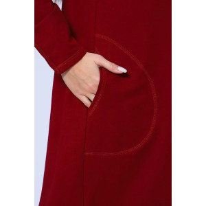 Платье женское с разрезами 488 "Готэм" футер 2-х нитка (р-ры: 48-58) бордо