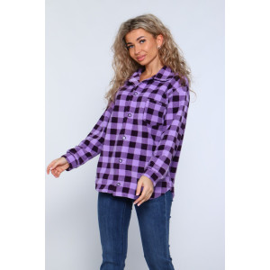 Рубашка женская "Оверсайз" М395 флис (р-ры: 44-54) фиолетовый