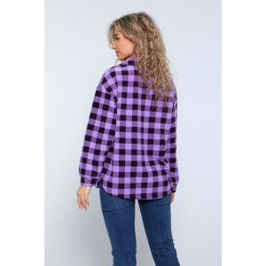 Рубашка женская "Оверсайз" М395 флис (р-ры: 44-54) фиолетовый