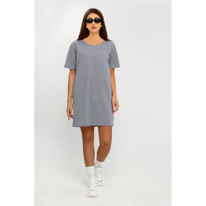 Платье-футболка женское П 136-6 кулирка с лайкрой (последний размер) серый 54