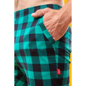 Пижама мужская 2758 "ХО-ХО NEW" кулирка (р-ры: 46-60) брюки зеленые