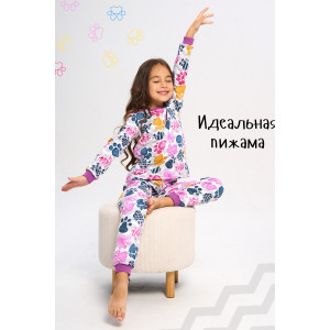 Пижама детская "Лапуля" трикотаж (р-ры: 80-122) лиловый