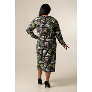 Платье женское П171 футер с лайкрой (р-ры: 50-60) оливка