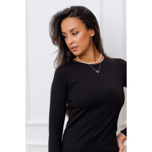 Лонгслив женский №346BLK трикотаж (р-ры: 42-52) черный