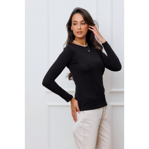 Лонгслив женский №346BLK трикотаж (р-ры: 42-52) черный