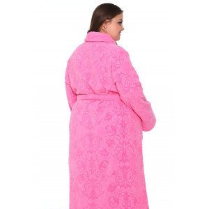 Халат женский шаль велюр-жаккард "Джульетта" (р-ры: 66-72) розовый