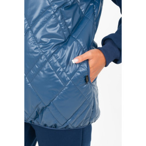 Жилет женский "Скай" курточная стеганая ткань (р-ры: 46-62) синий