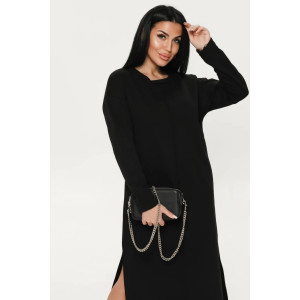 Платье женское "Тайра" футер 3-х нитка петля (р-ры: 46-56) черный