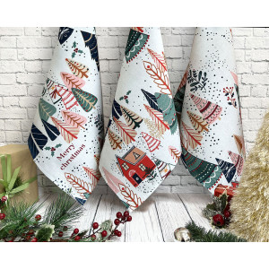 Набор кухонный из 3-х полотенец рогожка 29039 "Merry Christmas" вид 1