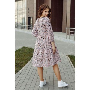 Платье женское "Моника" штапель (последний размер) розовый 48,58
