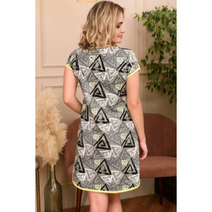 Халат женский Р-3766 "Фиджи" кулирка (последний размер) треугольники хаки 42,44,50