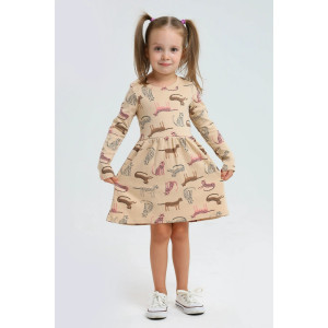 Платье детское "Варя-2" интерлок (р-ры: 92-122) бежевый