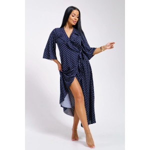 Халат-пеньюар женский "Нефертити" масло (р-ры: 46-60) горох