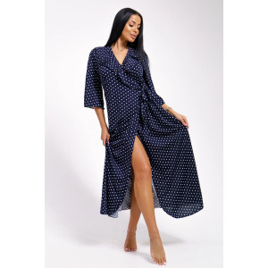 Халат-пеньюар женский "Нефертити" масло (р-ры: 46-60) горох