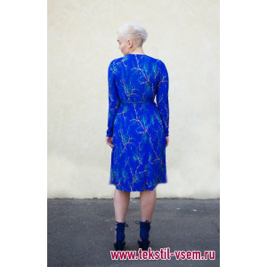 Платье женское №006 полиэстер (последний размер) синий 50