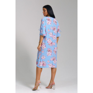 Платье женское "Лилия" штапель (последний размер) голубой 46 Платье женское "Лилия" штапель (последний размер) голубой 46